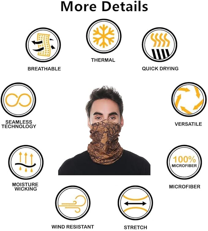 Headband Neck Gaiter Head Wrap Headwear Face Mask Magic Scarf Bandana for Men and Women