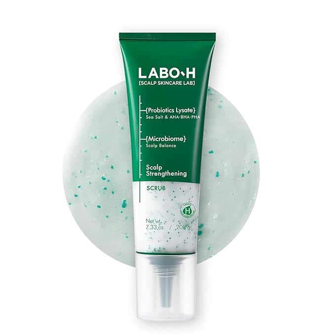 Scalp Strengthening Scrub for Hair Growth & Anti-Loss | Vegan Treatment with Rosemary and Sea Salt, Gentle Moisturizing Exfoliator, Eliminates Build Up & Odor, Sulfate Free, Korean, 7.33 Fl oz.
