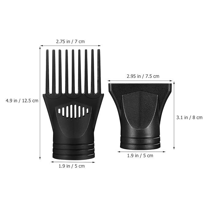 NOLITOY 2Pcs Professional Hair Dryer Nozzle Diffuser, Plastic Hair Dryer Nozzle Comb Attachment Concentrator Replacement for Hairdressing Salon Styling Tool Special