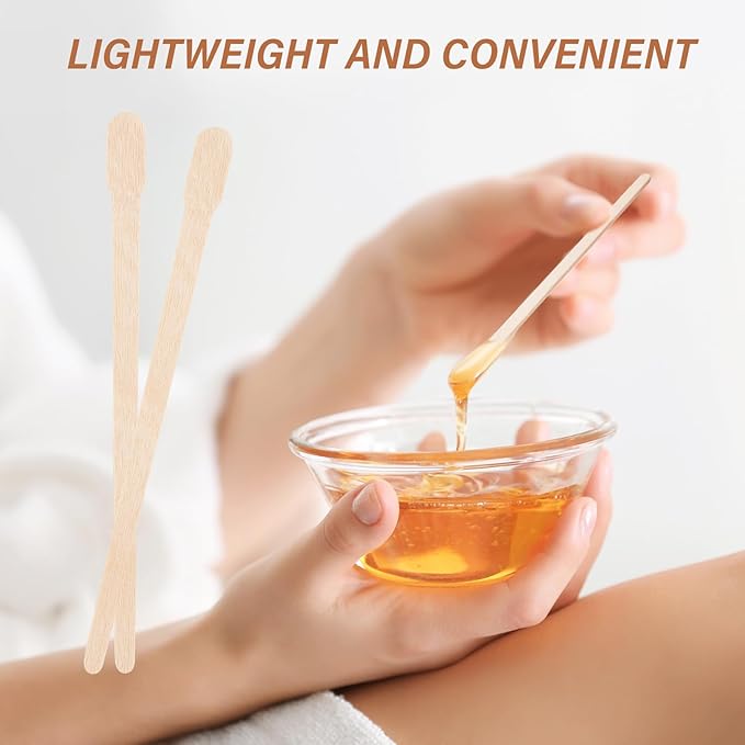 1200 Pcs Eyebrow Wax Sticks, Small Wooden Waxing Sticks, Wax Spatulas Craft Applicator Sticks for Body Hair Removal, Eyebrow Lip Nose Brow Facial Smooth, Skin-Spa Home Usage