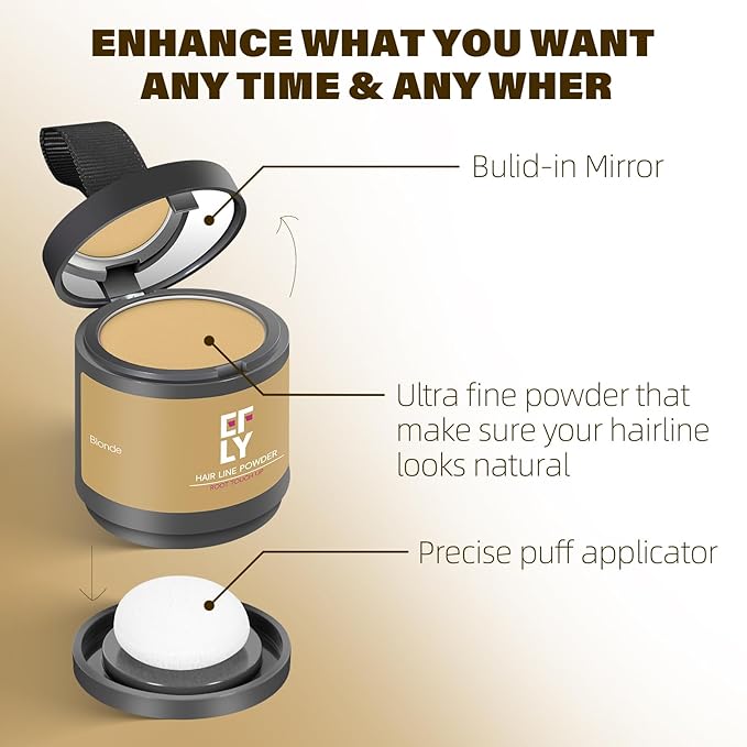 Root Touch Up Hair Color Powder For Concealing Hair Loss and Thinning, Gray Hair Shadow Powder Root Cover Up Hairline Powder For Women Men Eyebrows, Beard Line (Blonde, 0.35Ounce)
