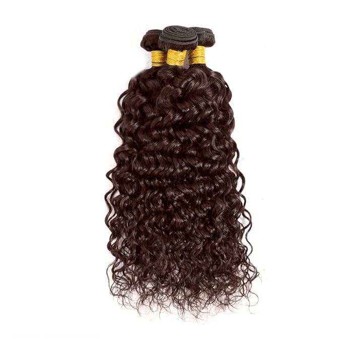 Color 4 Water Wave Bundles Brown Human Hair Bundle Niegmeag Peruvian Virgin Soft and Sikly Remy Hair 3 Bundles 22 24 26 Inch Number 4 Color h