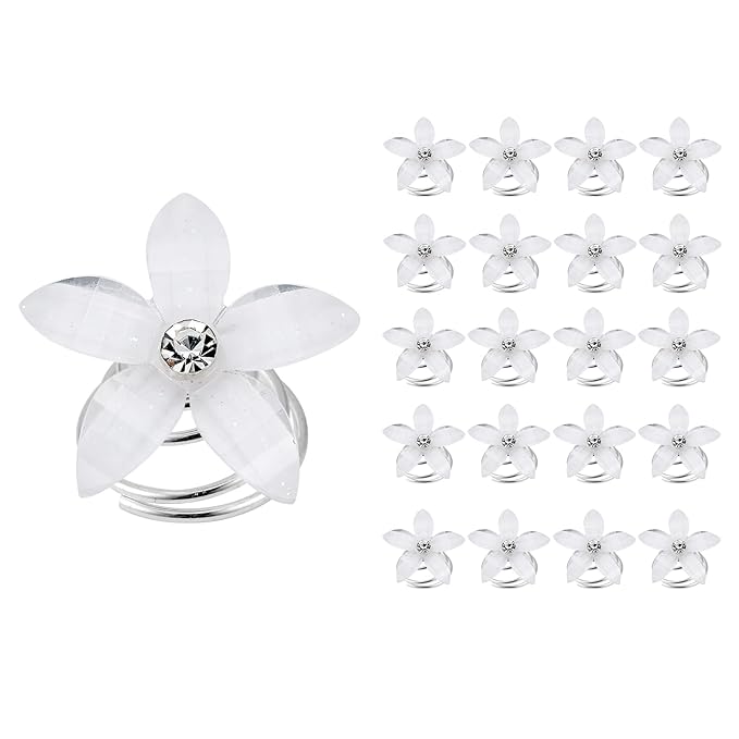 (24 Pcs) Flower Twisters Spiral Set Hair Pin Silver Coil for Wedding, Bridal, Prom, Party and Special Occasion with Clear Container（Flower)