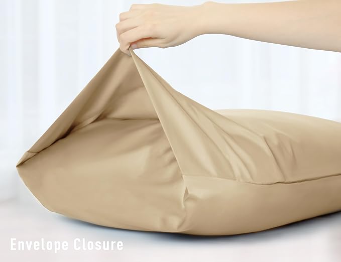 Sunflower Body Pillowcase 100% Cotton Long Pillow Cover/Case Envelope Closure 1 Pack, 21×54 inches Sandshell, Soft and Breathable