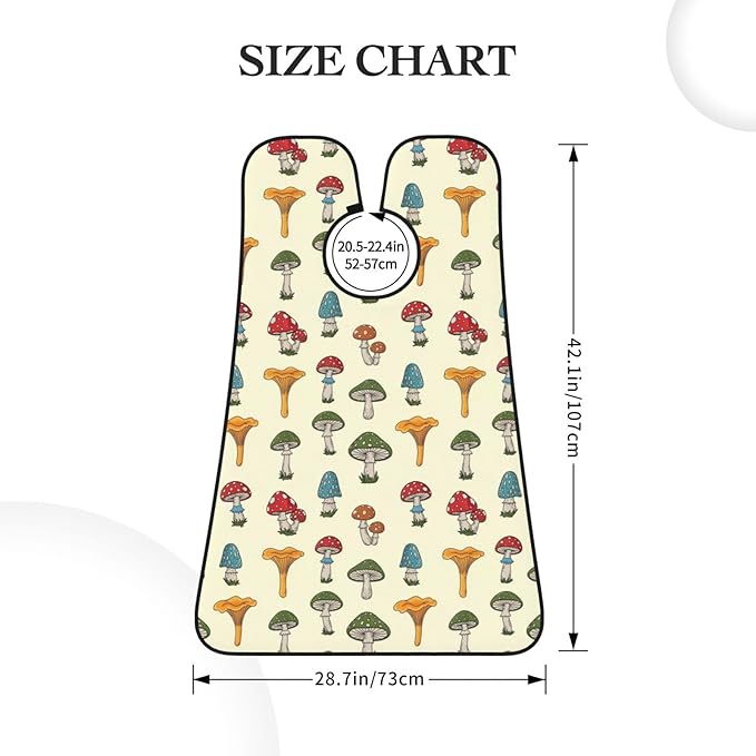 Beard Grooming Cape, Waterproof Hair Catcher for Shaving Trimming, Non-Stick Bib Apron Gifts for Dad Men, Female Ladies Legs Various Mushrooms Shave Bib