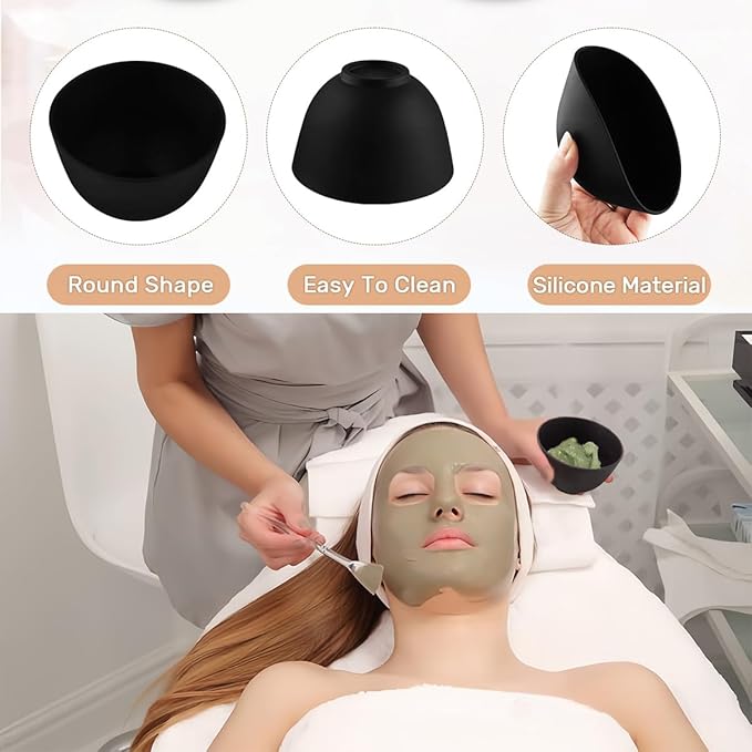 8 Piece Silicone Mixing Bowl Set, 3.93-Inch Microwaveable Silicone Bowls, Facial Bowls for Aestheticians, for Facial Masks, Mud Masks and Other Skin Care Products