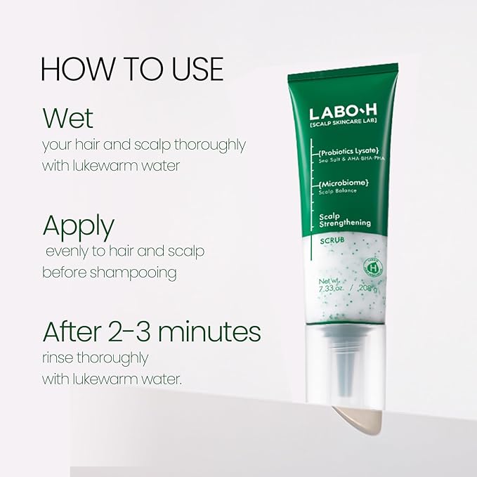 Scalp Strengthening Scrub for Hair Growth & Anti-Loss | Vegan Treatment with Rosemary and Sea Salt, Gentle Moisturizing Exfoliator, Eliminates Build Up & Odor, Sulfate Free, Korean, 7.33 Fl oz.