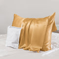 PROMEED 23 Momme Mulberry Silk Pillowcase for Hair and Skin - Both Sides Premium Natural Silk Pillow Case, Grade 6A+ Soft Cooling Pillow Cases, 1pc (King 20"x36", Gold)