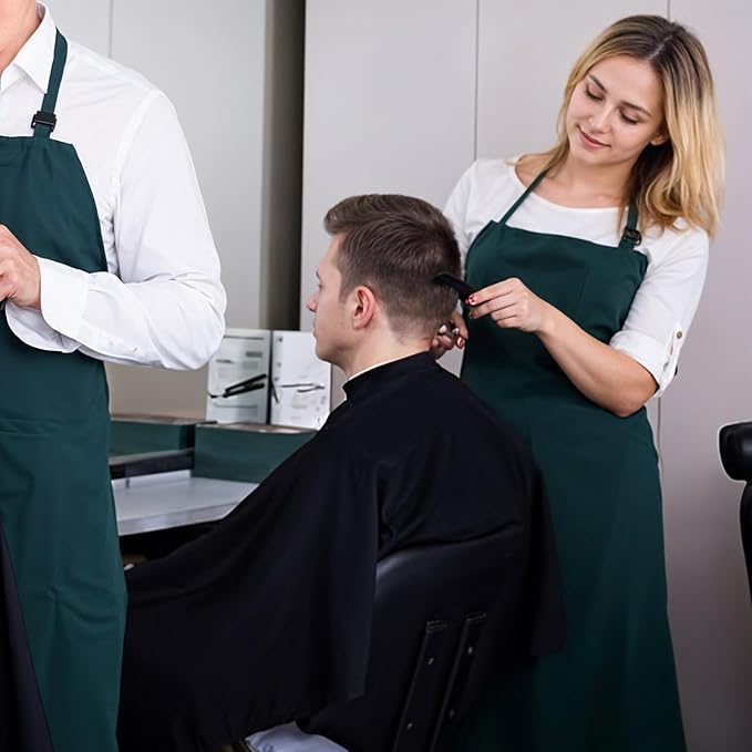 5 Pcs Black Hair Salon Capes,55 X 47 Inches Professional Waterproof Salon Barber Cape with Adjustable Snaps,Hairdressing Styling Nylon Hair Cutting Cape for Haircutting Dyeing Styling