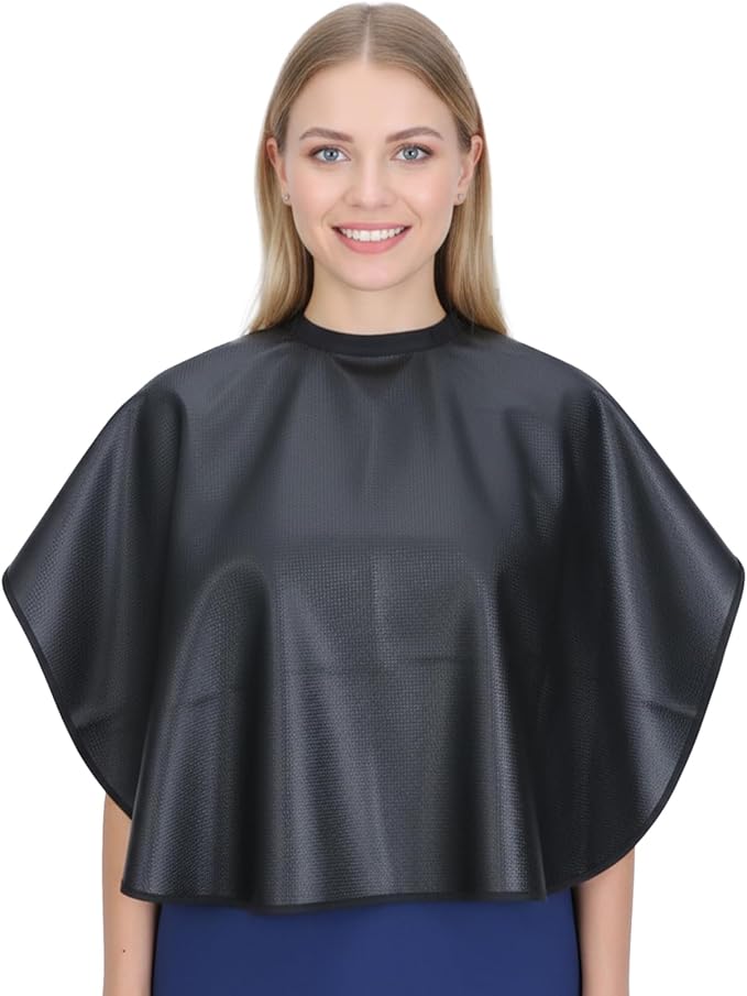 Makeup Cape Hair Dye Cape for Women, PU Waterproof Beauty Salon Short Smock, Professional Shampoo Capes for Hair Dye, Comb-out, Styling, Shampoo