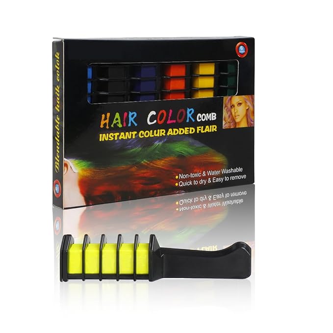 12 Colors Instant Hair Color Comb Washable Quick Dry Vibrant Temporary Color,Provides Vibrantss Temporary Hairs Color,Suitable for All Ages Perfect for Birthday Parties and Gifts