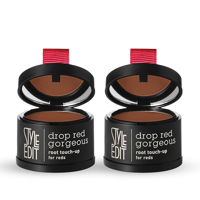 Root Touch Up Powder for Medium Red Hair by Style Edit | Cover Up Grays and Roots with Color Binding Mineral Hair Concealer | 2 Pack