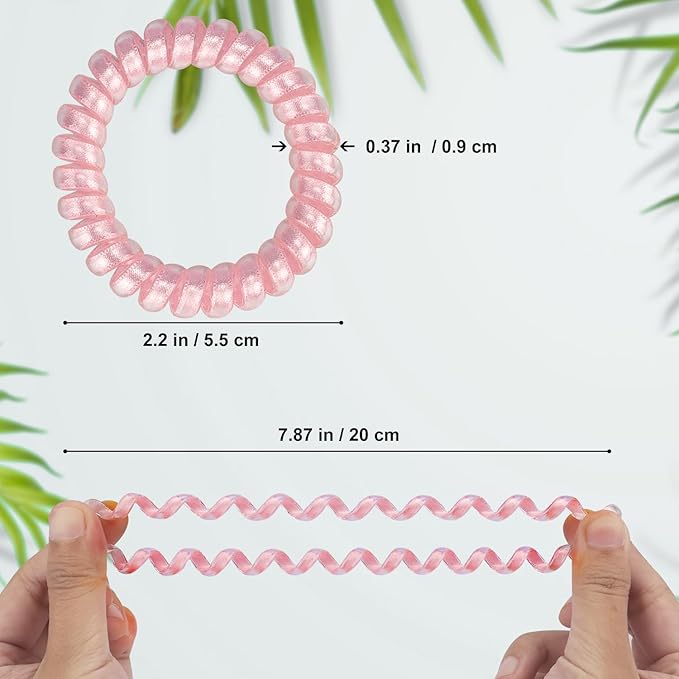 JessLab Spiral Hair Ties for Women, 10-Pack Traceless No-Damage Ponytail Holders, Coils Hair Bands for Girls, Assorted Colors