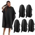Black Barber Cape, Professional Nylon Waterproof Hair Cutting Kit with Snap Closure Salon Cape, 59" x 47" Hairdressing Capes (5 Pack)