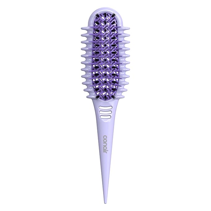 Conair Curl Define Pro Hair Brush for Curly Hair, For Shorter Hair with Loose Curls, Dual Vents with Continuous Grooves, Mixed Bristles for Frizz-Free Detangling, Smoothing, and Curl Definition