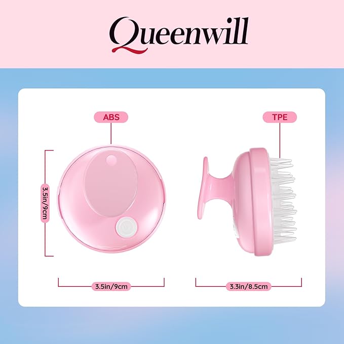 Electric Cordless Hair Scalp Massager, Portable Head Scratching Scrubber with 2 Modes Vibration Comb for Hair Growth, Deep Cleansing and Stress Relaxation