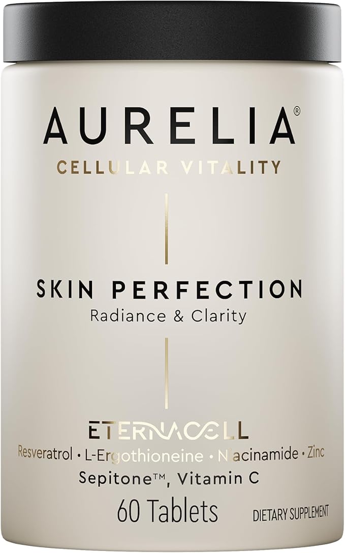 AURELIA Skin Perfection | Advanced Cellular Anti-Aging Supplement | Enhance Skin Clarity, & Tone | with Zinc, Resveratrol, Niacinamide, Ergothioneine, & Vitamin C
