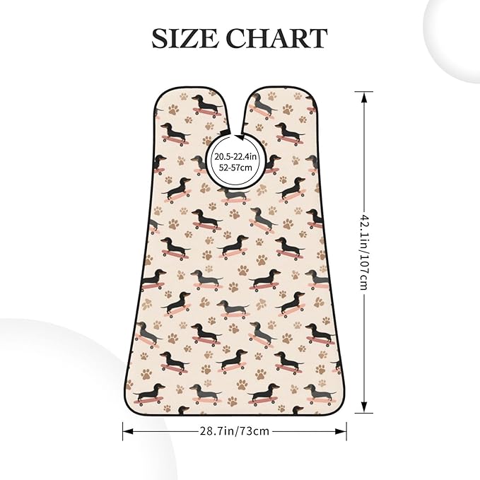 Men's Shaving Accessory Cartoon Dogs Skateboard Doxie Dachshund Weiner Dog Pet Dogs, Waterproof Beard Apron with Hair Catcher & Suction Cups