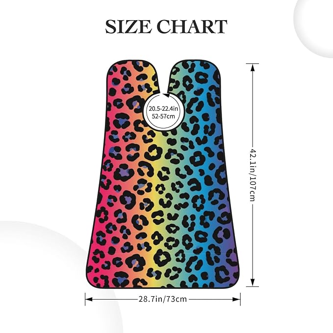 Beard Trimming Catcher Apron, Waterproof Non-Stick Grooming Bib for Shaving, Ideal for Men Dad Father’s Day, Rainbow Cheetah Skin Leopard Print Shave Bib