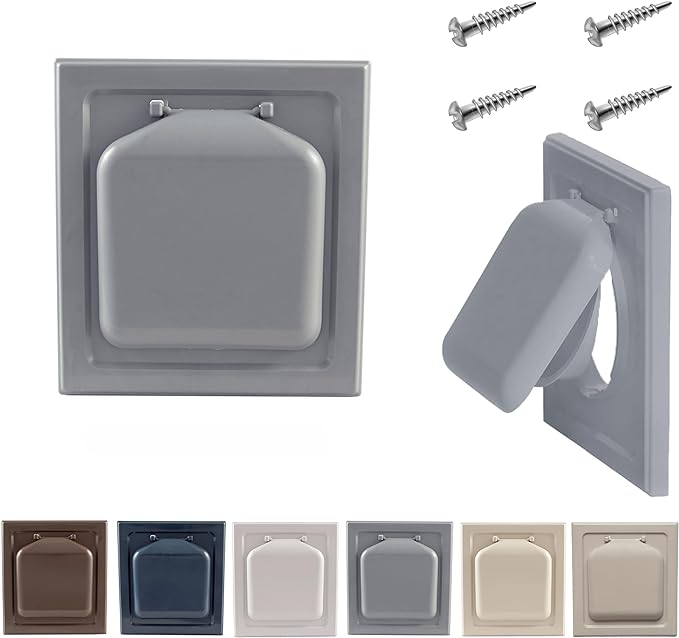NO-PEST VENT, Exclusive Dual Door Dryer Vent Cover Outdoor 4 inch or Bathroom fan, Made in USA w Highest UV Resistant Plastic in any Outdoor Vent Cover (Slate Grey, 4 inch With 12" Duct Tube)