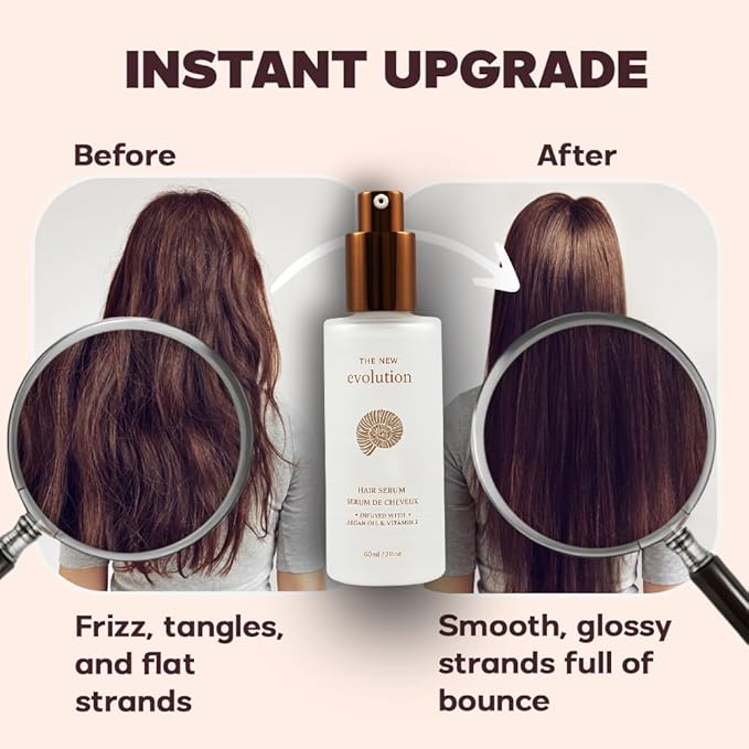 HerStyler Hair Serum - Argan Oil, Vitamin E, and Aloe Vera for Repair, Anti-Frizz for All Hair Textures, Nourishing for Enhanced Shine, Non-Greasy, Suitable for Color Treated Hair