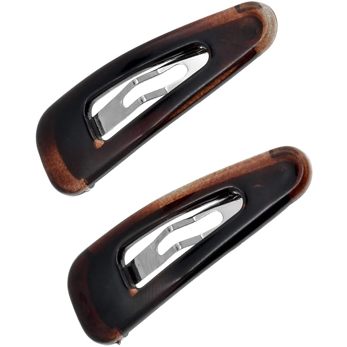 Camila Paris AD86/2 French Hair Barrette Clips, Snap Hair Slides Clic Clac for Women, Styling Girls Side Slide-in Metal Snap Pin Hair Accessories for Women. Strong Hold, No Slip Grip, Made in France