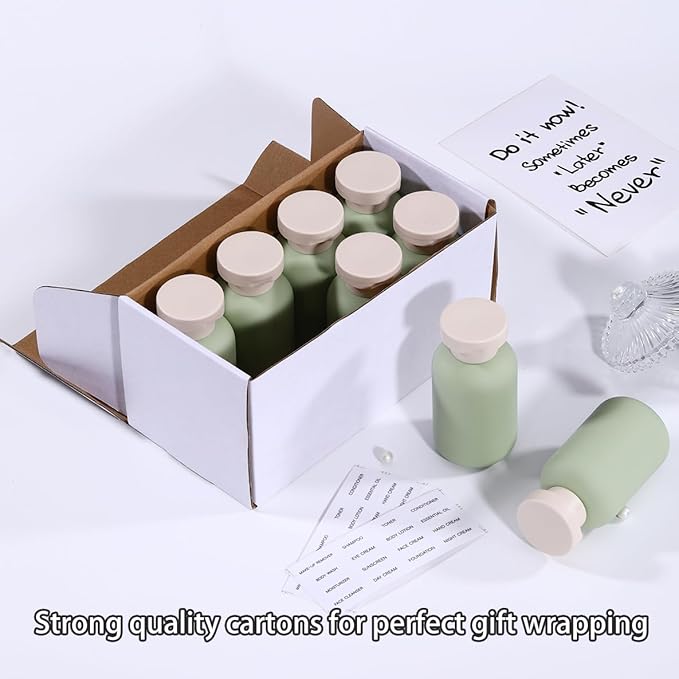 3.4 oz Plastic Small Travel Shampoo Bottles, Refillable Flip Cap Squeeze Bottles for Toiletries, Leakage-proof Travel Shampoo and Conditioner Container (8 pack)