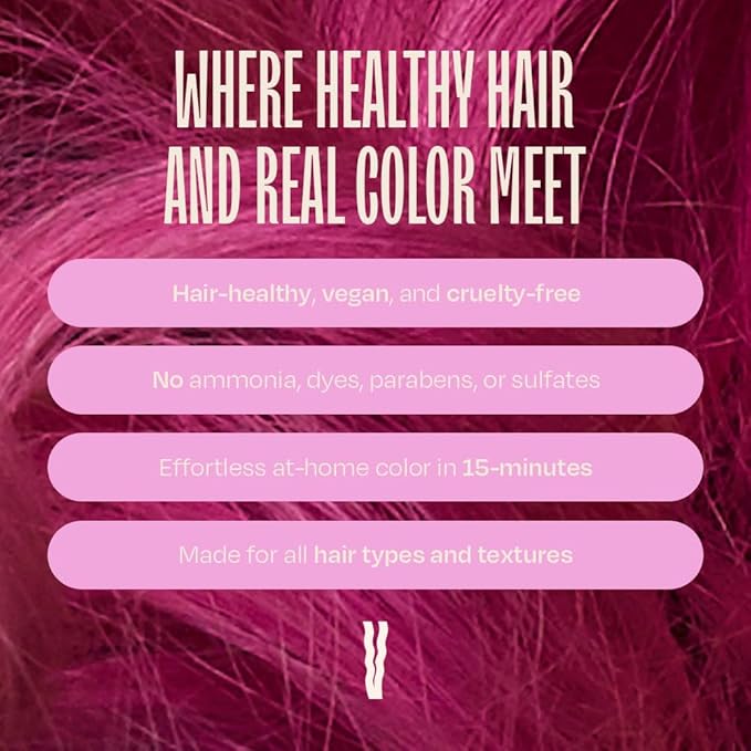 Overtone Semi Permanent Hair Color Conditioner, Pastel Magenta is Magenta Morning, 8 oz, Nourishing, Damage-Free, Color Depositing Mask for All Hair Types with Shea Butter & Coconut Oil, Vegan