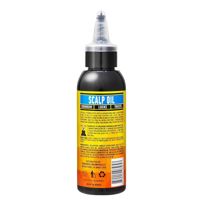 AllDay Locks Scalp Oil (4 oz) | Soothing, Nourishing Conditioner for Dry, Itchy Scalp | Sunflower, Lavender, Tea Tree Oil | Relieve Soreness & Tension in Braids, Locks, Twists, Cornrows | 4 oz