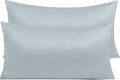 NTBAY Zippered Satin Pillow Cases for Hair and Skin, Luxury King Hidden Zipper Pillowcases Set of 2, 20x36 Inches, Grey