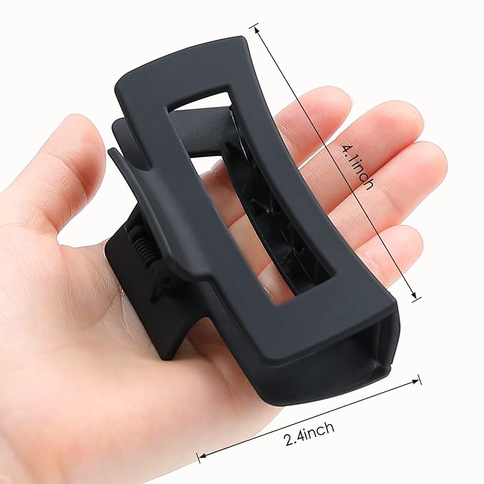 4.1 Inch Large Hair Claw Clips 8 Pcs Rectangle Big Hair Clips for Thick Hair Nonslip Claw Acrylic Banana Jaw Clips Hair Accessories for Women and Girls (Light Color)