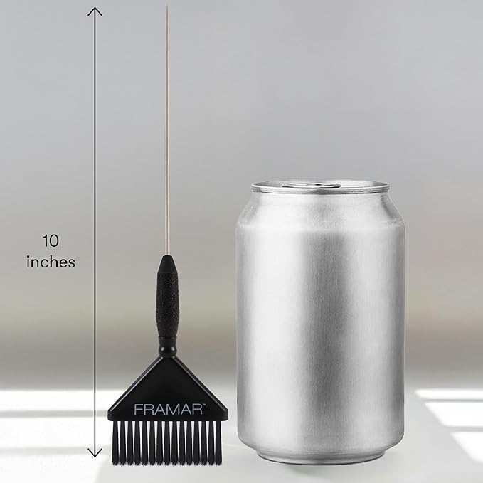 Framar Pin Tail Hair Color Brush Set - Hair Dye Brush Kit, Hair Coloring Brushes for Hair Stylist, Tint Brushes for Hair Color, Easy for Sectioning and Parting Hair - 2 Pack Black