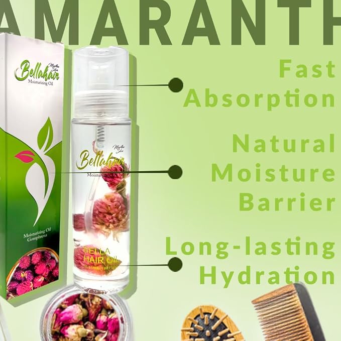 Bellahair |Revive, Strengthen & Shine with Our Luxurious Natural Hair Oil – Powered by Amaranth Oil for Hair Growth, Frizz Ease, Split End Repair, and Deep Hair Care Hydration