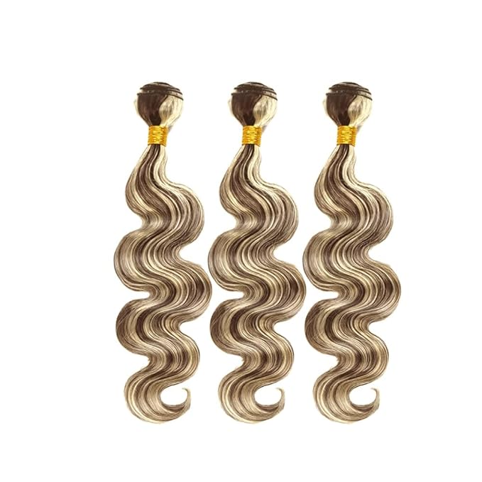 28 30 32 Inch P4/613 Human Hair Bundles Blonde Body Wave Bundles Niegmeag Hair 2 Tone Brown Mixed With Blonde Bundle Peruvian 8A Virgin Hair Extensions 100g/Pc