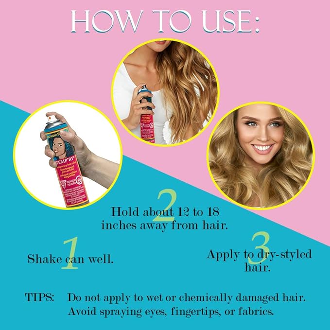 Jerome Russell Blonde Temporary Hair Color Spray - Temporary & Washable Blonde Hair Dye, Root Touch Up Hairs Color Spray, 2.2 oz x 3 Pack