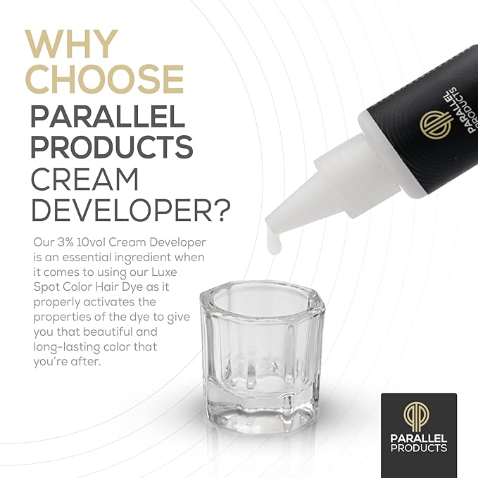 Parallel Products - 3% 10 Volume Tint Developer - 25mL - Oxidant for Coloring - Mix with Luxe Spot Color Cream Dye/Kit