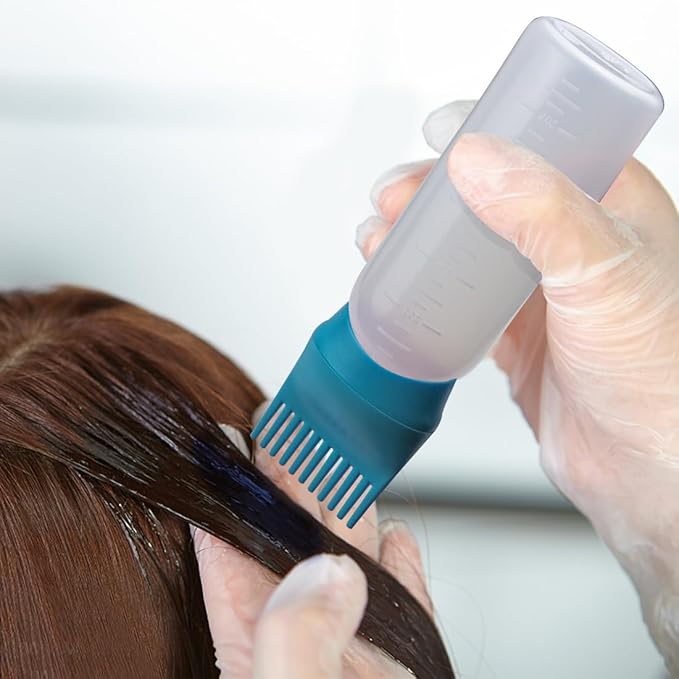 ELANE 4 Pack Hair Oiler Comb Bottle,Root Comb Applicator Bottle for Hair Oil Scalp Hair Oiling Applicator(Purple+Green)