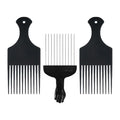 3 Pack Plastic & Metal Hair Pick Comb Set for Curly & Afro Hair – Detangling & Styling for Men & Women – Includes 2 Plastic Picks and 1 Stainless Steel Metal Pick