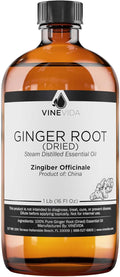 VINEVIDA Dried Ginger Root Essential Oil 16 oz - Undiluted Ginger Root Oil 16 oz - Ginger Root Candle Oil Scent - DIY Candle Scents for Candlemaking - Bulk Essential Oil for Soap Making Safe for Skin
