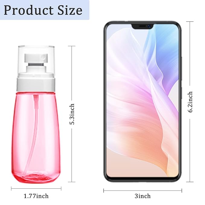 Cosywell Fine Mist Spray Bottle 3.4oz/ 100ml Empty Cosmetic Refillable Travel Containers Plastic Hair Spray Bottle Sprayer for Perfume Skincare Makeup Lotion (8color)