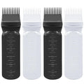 ELANE 4 Pcs Root Comb Applicator Bottle, 6oz, Hair Oil Applicator Bottle for Hair, Salon, Home, Travel (Black+White)