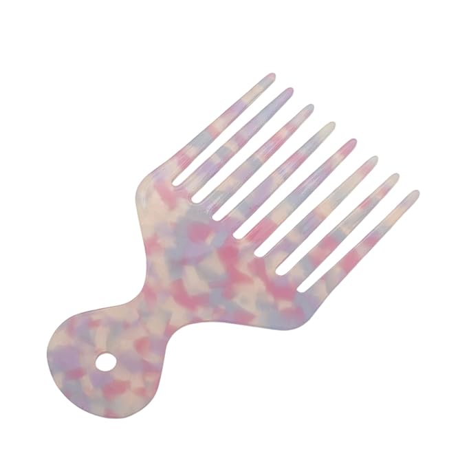 VOCOSTE Hair Picks for Curly Hair, Gentle Detangling Wide Tooth Comb, Afro Pick, Hair Pick Comb, Hangable Hair Styling Tool for Hair Care, Purple