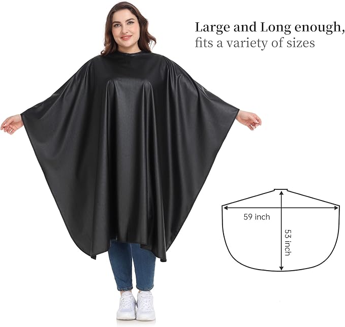 PERFEHAIR Chemical Capes for Hair Stylists - Color Cape with Snaps - Water and Chemical Proof - All-Purpose Salon Hairdressing Cap Cover for Hair Coloring, Cutting, Styling & Shampooing