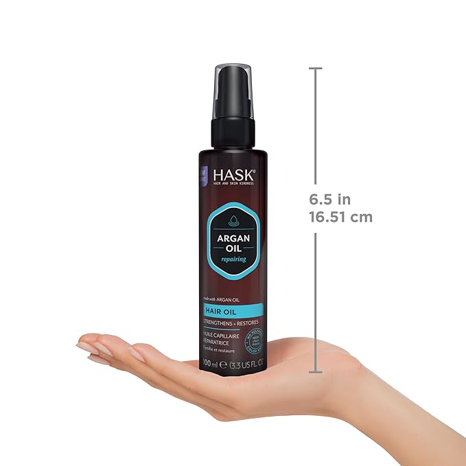 HASK ARGAN Repairing Shine Hair Oil for All Hair Types, Vegan, Color Safe, Gluten-free, Sulfate-free, Paraben-free - Pack of 3