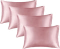 BEDELITE Satin Pillowcase for Hair and Skin, Super Soft Similar to Silk Pillow Cases 4 Pack with Envelope Closure, Cooling Pillowcases for Women Men (20"x26" Standard Size, Nostalgia)