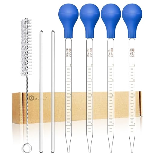 Droppers 10ml Pipettes Glass Graduated Dropper Lab Pipette Liquid Pipette (4)