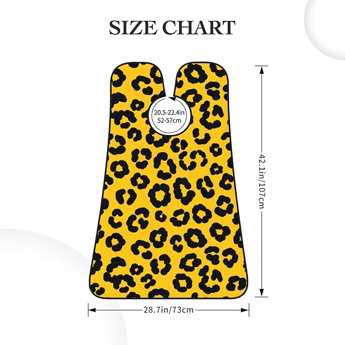 Men's Beard Maintenance Apron, Waterproof & Easy Clean, Animal Skin Cheetah Leopard Leather Print Yellow