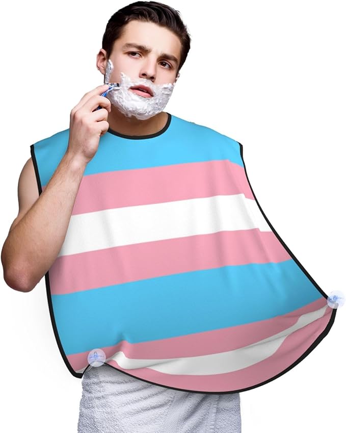 Beard Trimming Hair Catcher, LGBT Pride Flag Transgender Shave Bib, Non-Stick Bib Apron Waterproof, Shaving Tool for Men for Husband Father’s Day