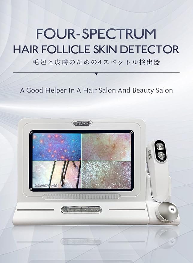 Skin Hair Scalp Detector Hair Follicle Facial Skin Oil Moisture 11 Inch HD LCD Screen Microscope Tester