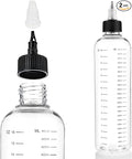 2 Pack Applicator Bottle for Hair 16.9oz Soft Squeeze Empty Oil Dispenser Hair Color Applicator Root Hair Dye PET Plastic Refillable Bottles for Salon Sylist with Graduated Scale and Twist Top